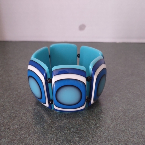 Jewelry - Turquoise and Navy Geometric Stretch Bracelet